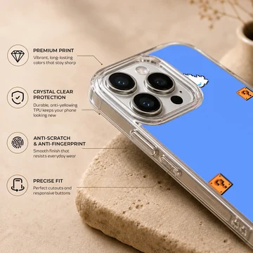 Super Mario scene with bricks and clouds printed on a phone case — Info