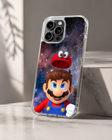 Super Mario with cosmic background phone case — Hero