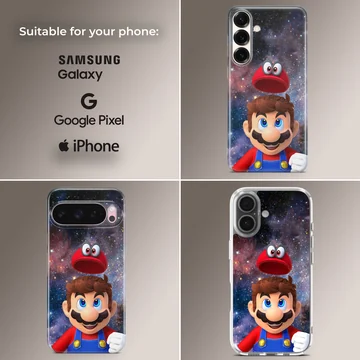 Super Mario with cosmic background phone case — Collage