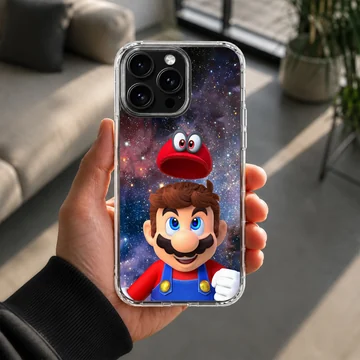 Super Mario with cosmic background phone case — Lifestyle