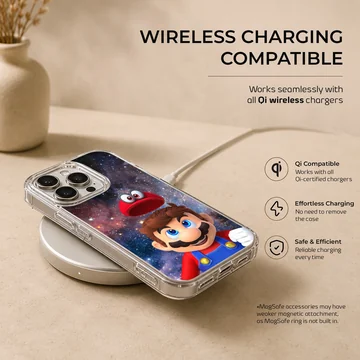 Super Mario with cosmic background phone case — Charging