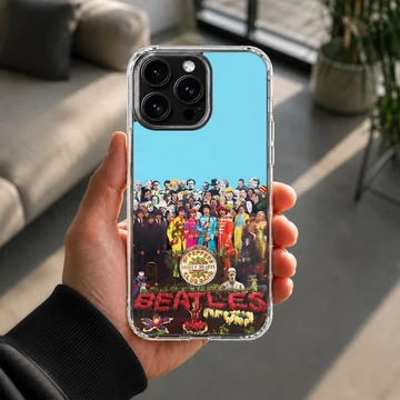 The Beatles collage design printed on a phone case — Lifestyle