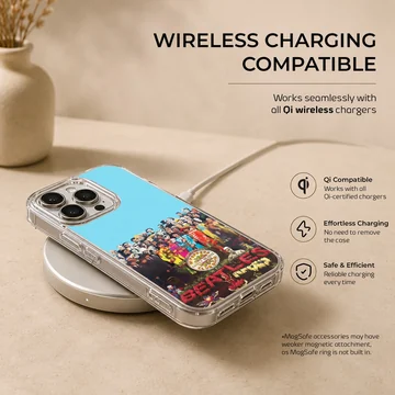 The Beatles collage design printed on a phone case — Charging