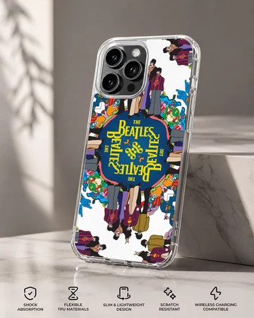 The Beatles digital illustration phone case with vibrant colors — Specs