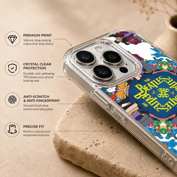 The Beatles digital illustration phone case with vibrant colors — Info