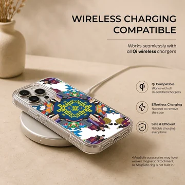 The Beatles digital illustration phone case with vibrant colors — Charging