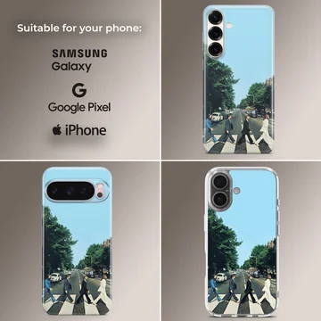 The Beatles Abbey Road crossing artwork on a phone case — Collage