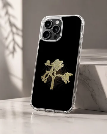 U2203 phone case with a minimalist gold tree design. — Hero