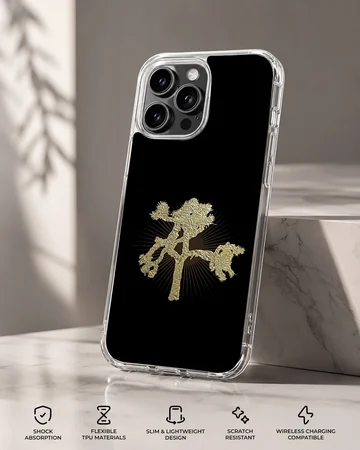 U2203 phone case with a minimalist gold tree design. — Specs