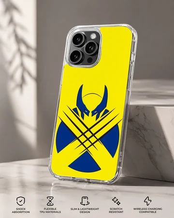 Wolverine hero design in yellow and blue phone case — Specs