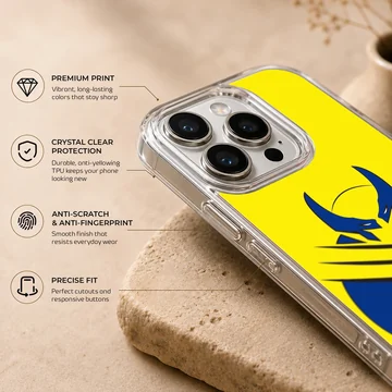 Wolverine hero design in yellow and blue phone case — Info
