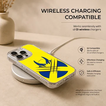 Wolverine hero design in yellow and blue phone case — Charging