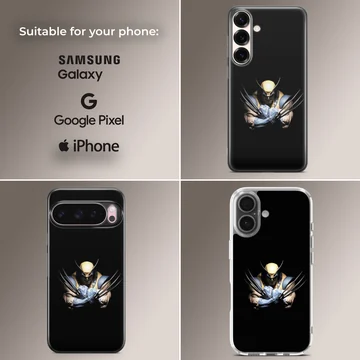 Wolverine digital illustration on phone case, dynamic and edgy. — Collage