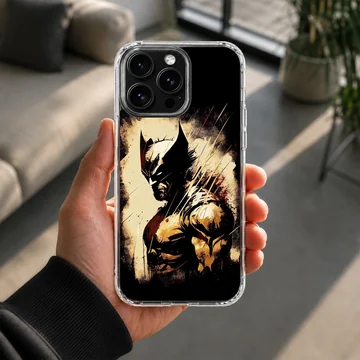 Dynamic illustration of Wolverine on a phone case — Lifestyle