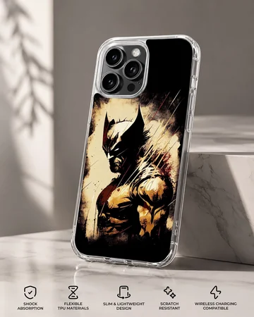 Dynamic illustration of Wolverine on a phone case — Specs
