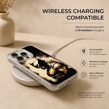 Dynamic illustration of Wolverine on a phone case — Charging