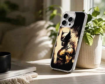 Dynamic illustration of Wolverine on a phone case — Lifestyle