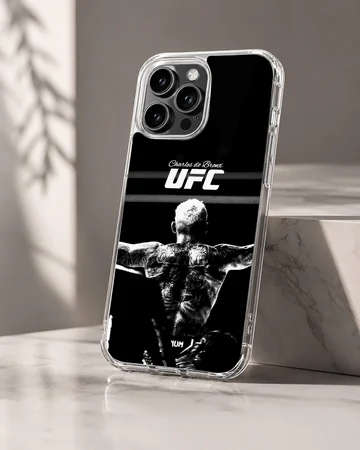 Monochrome fighter artwork printed on a matte phone case — Hero