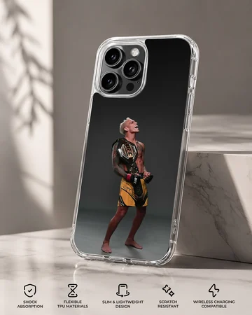 MMA champion holding a championship belt printed on a matte phone case — Specs