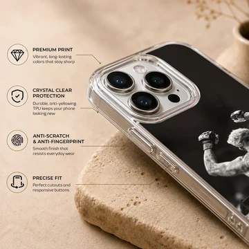 Charles Oliveira champion pose in black and white on phone case — Info