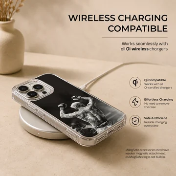 Charles Oliveira champion pose in black and white on phone case — Charging
