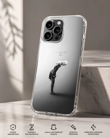 Monochrome athletic fighter illustration with minimal text on a matte snap phone case — Specs
